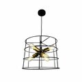 Eqlight Nicte 6-Light Brass and Black Cage Chandelier EQ21-CH-6L02